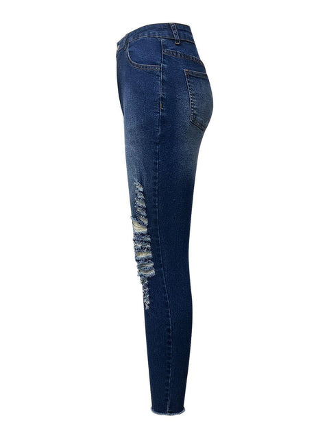 Distressed Skinny Jeans with Pockets - Santiago Suarez