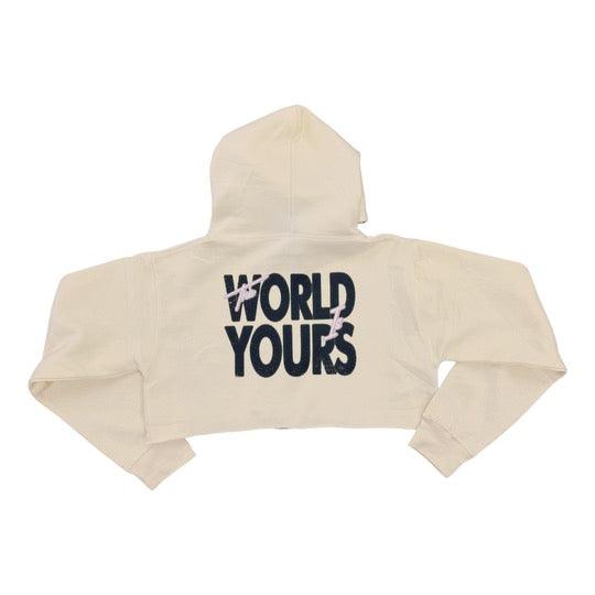World is Yours Crop Top Hoodie - Santiago Suarez