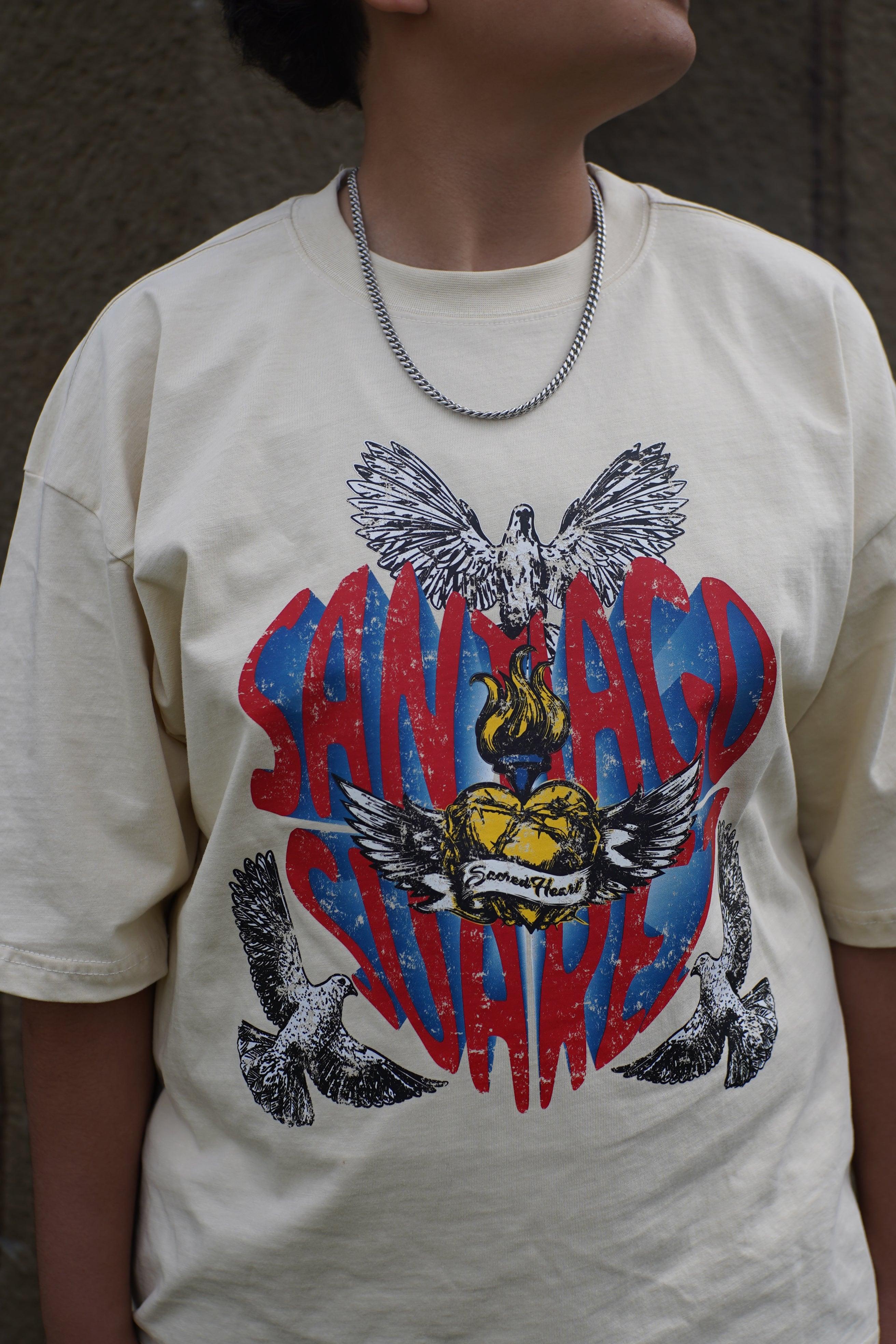 Sacred Heart Oversized Tee Model Photo- Santiago Suarez