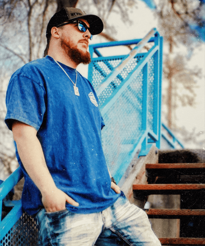 Santiago Suarez Emblem Tee Model Photo