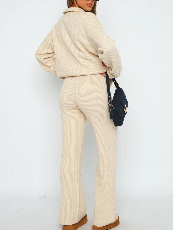Quarter Zip Long Sleeve Top and Pants Set - Santiago Suarez