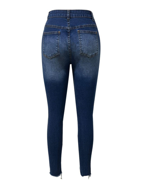 Distressed Skinny Jeans with Pockets - Santiago Suarez