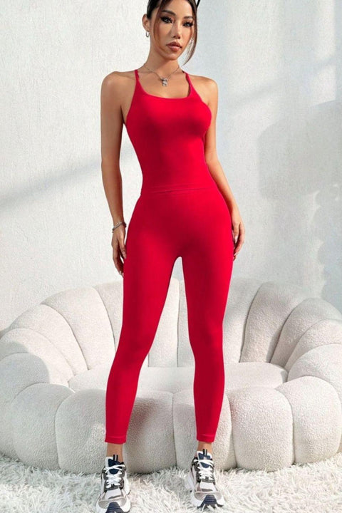 Scoop Neck Top and Pants Active Set - Santiago Suarez