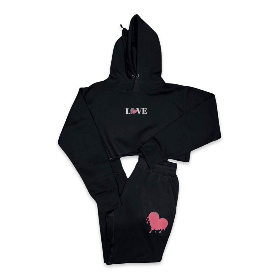 Love Yourself Crop Top Sweatsuit - Santiago Suarez