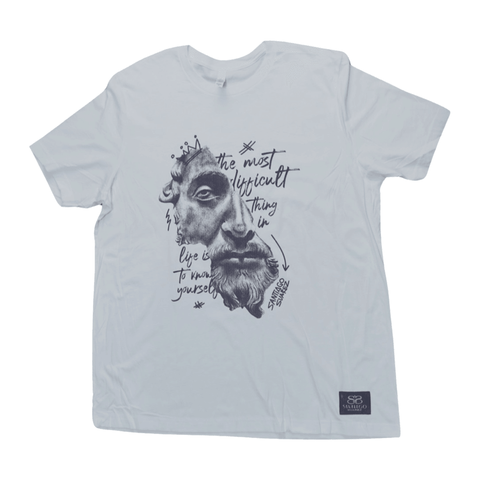 Know Yourself White Graphic Tee - Santiago Suarez