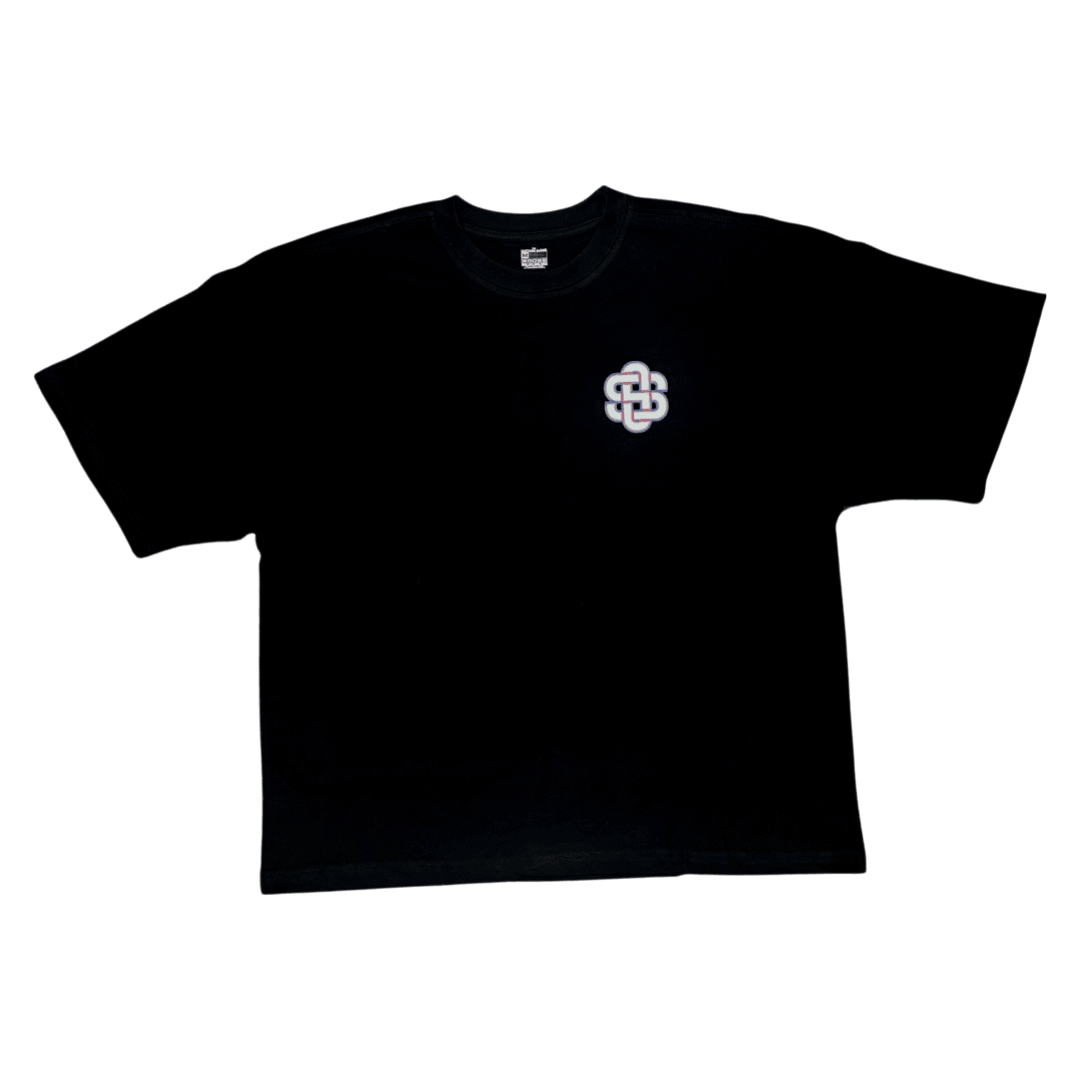 Siempre Familia Black Oversized Tee Front - Santiago Suarez