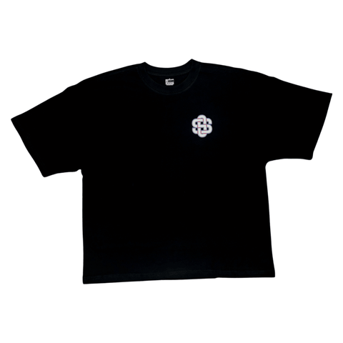 Siempre Familia Black Oversized Tee Front - Santiago Suarez