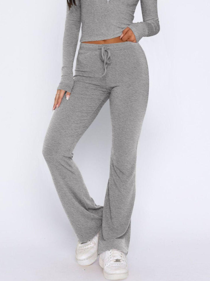 V-Neck Long Sleeve Top and Pants Set - Santiago Suarez