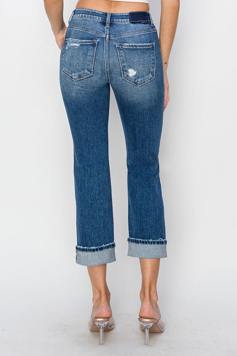 RISEN Distressed Straight Jeans - Santiago Suarez