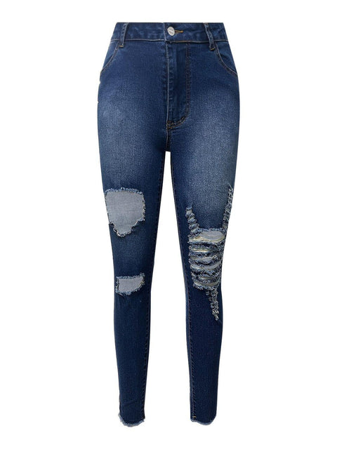 Distressed Skinny Jeans with Pockets - Santiago Suarez